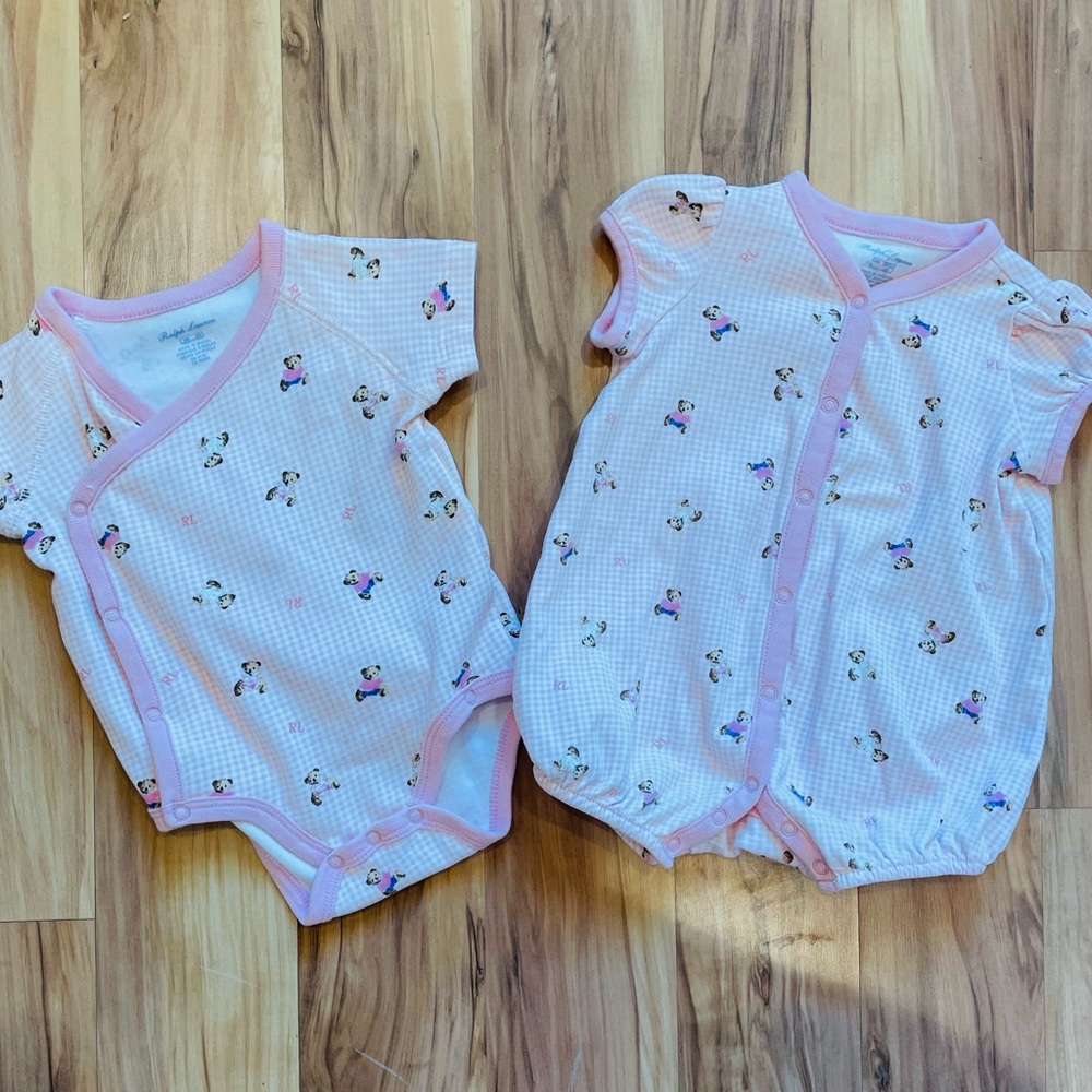 Ralph Lauren Pink Baby Romper Set